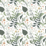 Forest botanical seamless pattern. Vector illustration