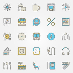 Bus and coach travel icons