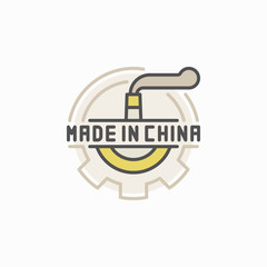 Colorful factory pipe and gear icon