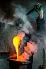 molting gold at a factory