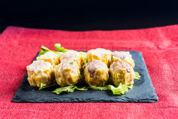 Chinese food dim sum on plate