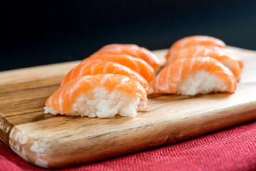 fresh sushi traditional japanese food on the table