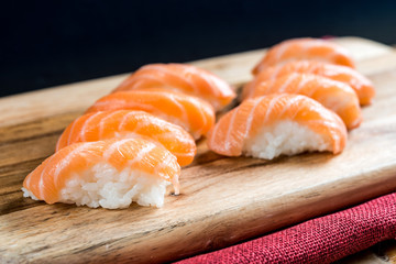fresh sushi traditional japanese food on the table