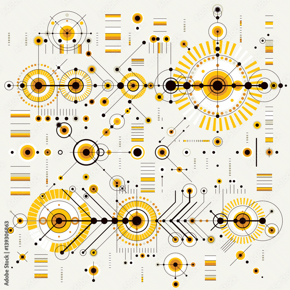 Poster technical plan, engineering draft. vector drawing of industrial system with mechanical parts, for us