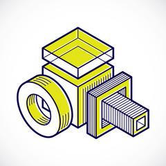 Obraz premium 3D design, abstract vector dimensional cube shape.