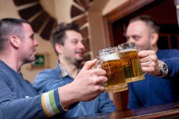 Celebrating in a bar