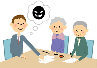 打ち合わせ　契約　詐欺