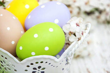 Easter eggs and cherries blossom