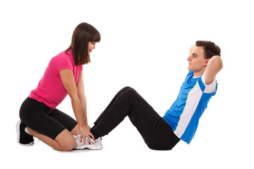 Teenagers doing fitness together