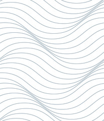 Fototapeta premium Black and white vector endless pattern created with thin undulate stripes, seamless netting composition. Continuous interlace texture can be used as website background and as wrapping paper