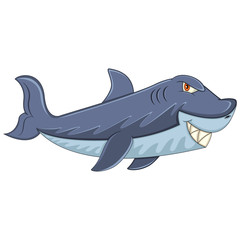 Shark with sharp teeth cartoon