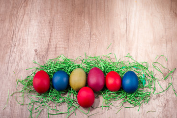 Easter eggs vibrant colors