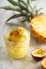pineapple and passionfruit sorbet