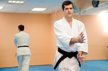 Fototapeta premium man practicing aikido