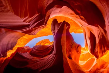 Papier Peint photo Orange Formation rocheuse naturelle d& 39 Antelope Canyon