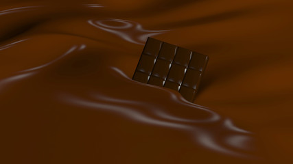 3D Illustration Abstract Chocolate Background
