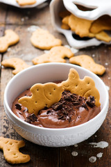 brownie batter dip with cookies .