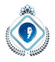 Heraldic coat of arms decorative emblem.