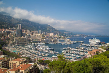Fototapeta na wymiar Panorama vom Hafen von Monaco