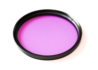 fluorescence filter lens isolated on white