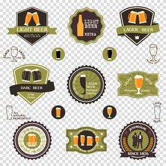 Retro set of beer emblems - icons,labels, posters, signs, banners