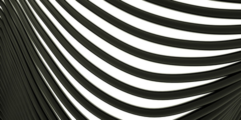 Naklejka premium Abstract background with black curve lines, 3 d render