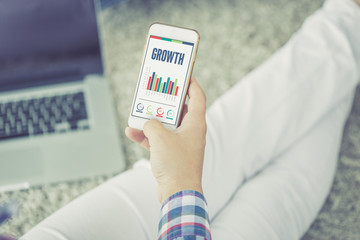Business Charts and Graphs Concept with GROWTH word