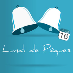 Naklejka premium lundi Pâques - 16 avril 2017 - cloches de pâques