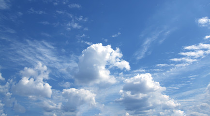 Blue sky white clouds Abstract nature