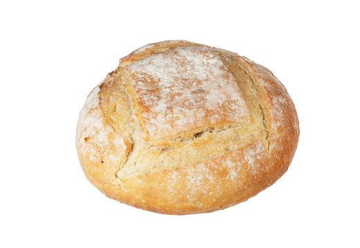 Sourdoug bread on white