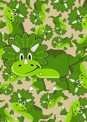 Fototapeta premium Cute Cartoon Triceratops Dinosaur
