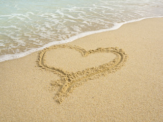 Heart on beach