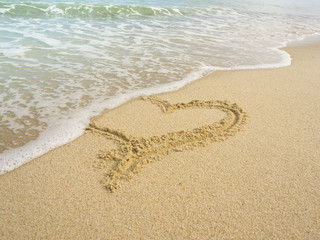 Heart on beach