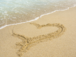 Heart on beach