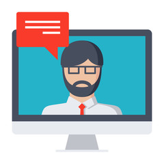 Education online, webinar or elearning theme, vector illustration in flat style