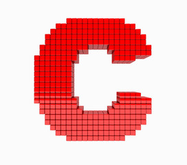 3D design the English alphabet letter C