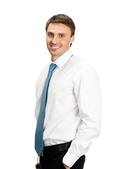 smiling young businessman, isolated