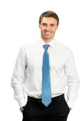 smiling young businessman, isolated