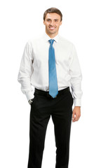 smiling young businessman, isolated