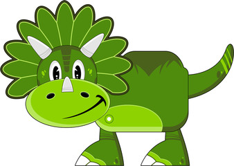 Cute Cartoon Triceratops Dinosaur