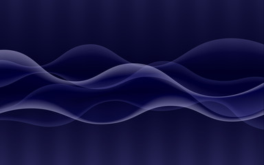 Vector abstract digital wave design element. Sound waves with a gradient. Technology concept. Glowing lines. Abstract dark blue background. Vector illustration.