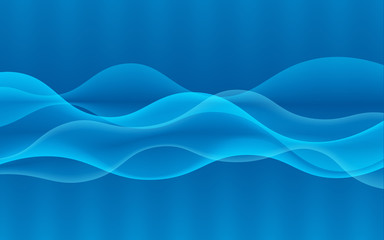 Vector abstract digital wave design element. Sound waves with a gradient. Glowing lines. Abstract blue background. Technology concept. Vector illustration.
