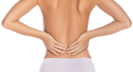 Woman with lower pain back