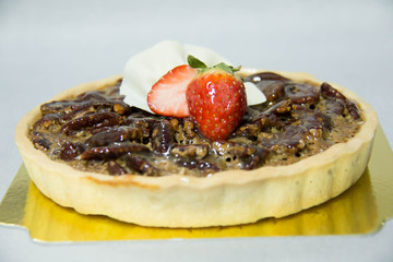  nut pie on a pastry background