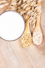 Oat milk, the concept of a vegetarian diet.