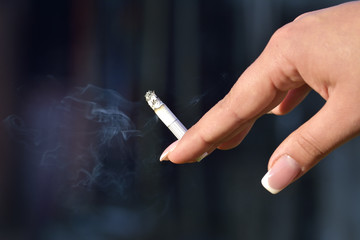 cigarette in the hand.