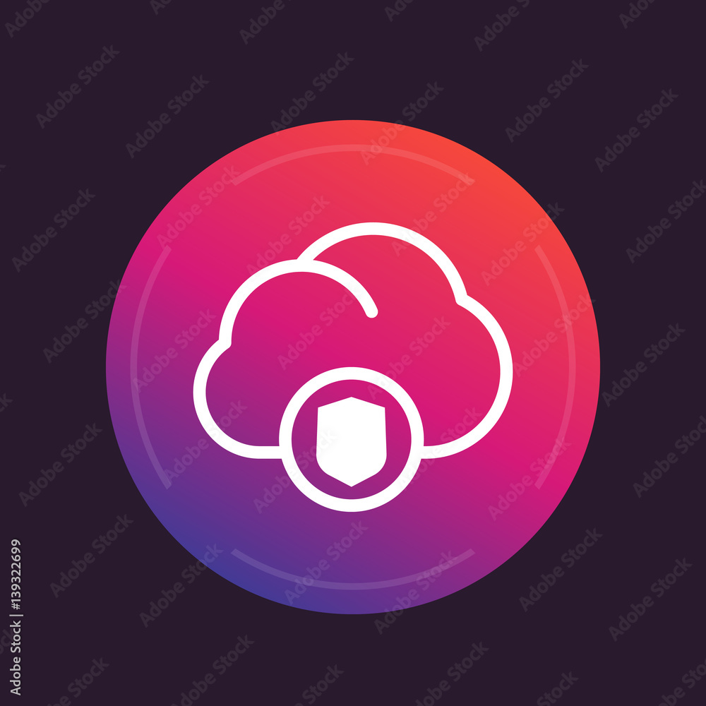 Poster secure cloud vector icon