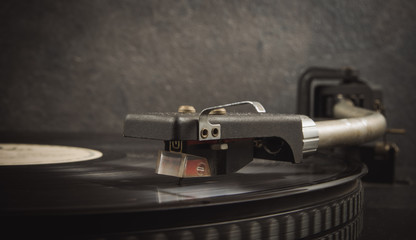 Fototapeta na wymiar Vinyl on the record player.
