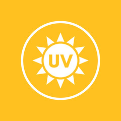 UV radiation icon in circle