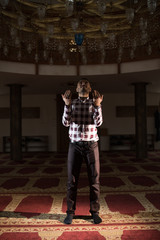 Fototapeta na wymiar Muslim praying with open palms